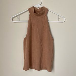 High neck tan top